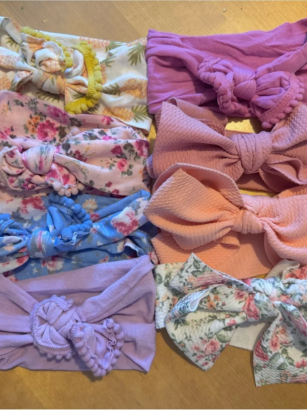 Kids Floral and Pastel Bow Headband Set - Assorted Pink, Purple, Peach, Blue
